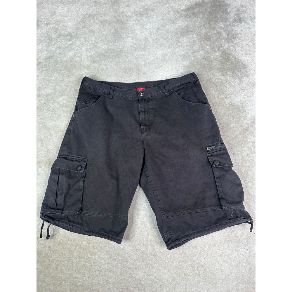 Vintage Air Jordan Cargo Shorts Mens 42 Black Canvas Jumpman Logo Nike Y2K